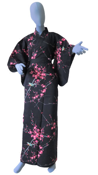 black japanese kimono dress